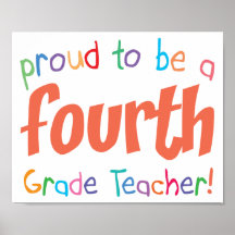 Proud 4th Grade Teacher Print