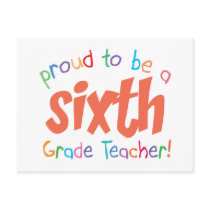 Proud 6th Grade Teacher postcards