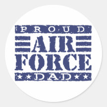 Proud Air force Dad Round Sticker