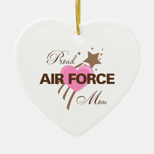Proud Air Force Mom Heart Ornaments