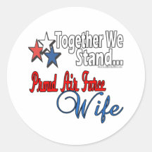 Proud Air Force Wife Round Stickers