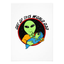 Proud alien daddy personalized invitation