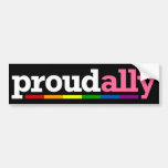 Proud Ally Black Bumper Sticker