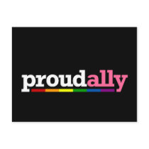 Proud Ally Black Postcard by jamieco Proud Ally Black Postcard