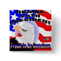 Proud American Barack Obama buttons
