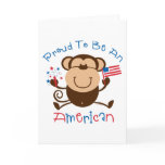 Proud American Boy Monkey Greeting Card