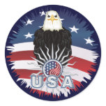 Proud American Eagle Round Sticker