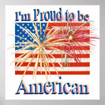 Proud American Fireworks Flag alpha Posters