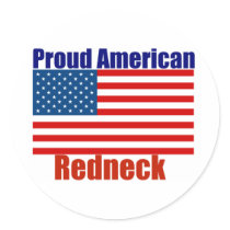 Proud American Redneck Round Stickers
