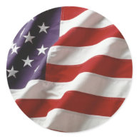 Proud and Patriotic USA Flag Round Stickers