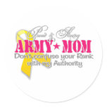 Proud and strong Army Mom Round Stickers