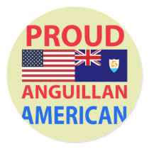 Proud Anguillan American Round Sticker