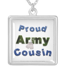 Proud Army Cousin Blue Necklace