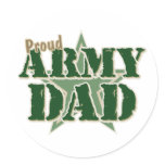 Proud Army Dad Round Stickers
