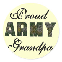 Proud Army Grandpa Tshirts and Gifts Round Stickers