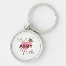 Proud Army Mom Heart Keychains