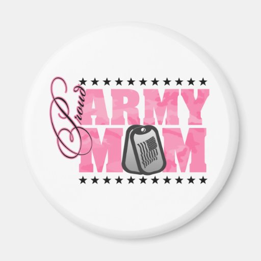 Proud Army Mom Pink Camo Fridge Magnet