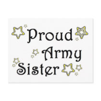 proud army sister post cards