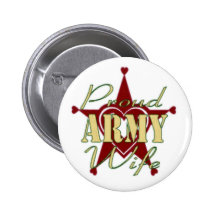Proud Army Wife - Heart Button