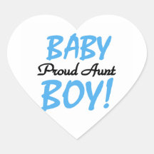 Proud Aunt Baby Boy T-shirts and Gifts Heart Stickers