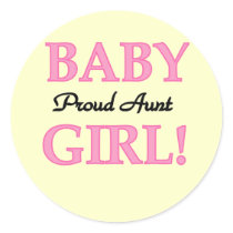 Proud Aunt Baby Girl Tshirts and Gifts Sticker