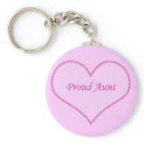 Proud Aunt Keychain, Pink