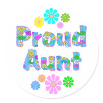 Proud Aunt Round Sticker