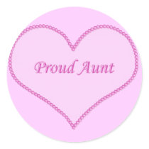 Proud Aunt Stickers, Pink
