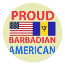 Proud Barbadian American Round Stickers
