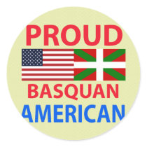Proud Basquan American Round Sticker