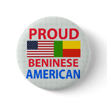 Proud Beninese American Pinback Buttons