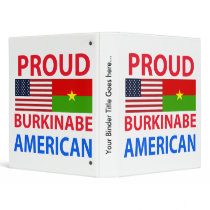 Proud Burkinabe American 3 Ring Binders