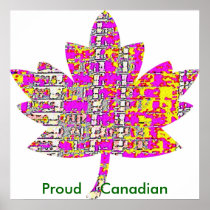 Proud Canadian - Exotic Pink Maple Leaf Print