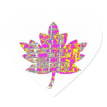 PROUD CANADIAN - Floral Pink Maple Leaf Sticker