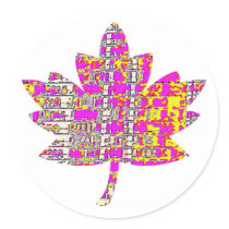 PROUD CANADIAN - Floral Pink Maple Leaf stickers
