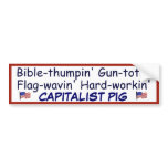 Proud Capitalist Pig Bumper Stickers