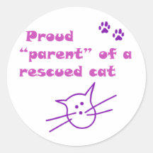 proud cat round stickers
