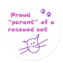 proud cat round stickers