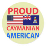 Proud Caymanian American Round Stickers