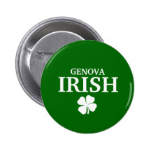 Proud Custom Genova Irish City T-Shirt Pinback Buttons