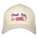 Proud Dad - Girl embroidered hats by Embroidery4U Proud Dad - Girl embroidered hats