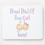 Proud Dad of Boy Girl Twins mousepads