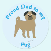 Proud Dad to my Pug stickers by DogsOnly Proud Dad to my Pug stickers
