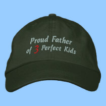 Proud Father of Perfect Kids embroidered hats