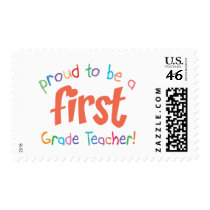Proud First Grade Teacher Custom Postage Stamp stamps