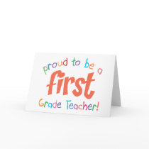 Proud First Grade Teacher Greeting Card