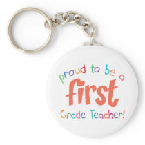 Proud First Grade Teacher  Keychain keychains