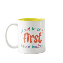 Proud First Grade Teacher Mug mugs