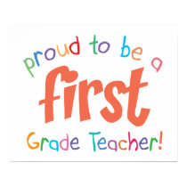 Proud First Grade Teacher Poster Print posters