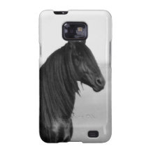 Proud Friesian black stallion horse Galaxy SII Case